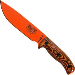 ESEE Knives ESEE Model 6 Orange Blade 3D Neon Orange-Black G10 faca de sobrevivência 6POR-006 bainha preta + placa de clipe