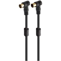Cabo de Vídeo Coaxial TV Macho - TV Fêmea 6mm Preto (1.5 metros) - FONESTAR
