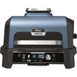 Grelhador Elétrico Woodfire Pro Connect XL c/ Defumador OG901EU 1700W (Preto/Azul) - NINJA