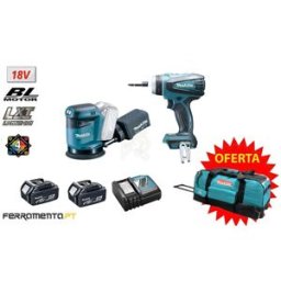 Kit Berbequim Multifunções + Lixadora Rotorbital 125mm 18V 4.0Ah Makita