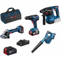 Kit 4 Máquinas GBH 18V-21 + GBL 18V-120 + GSB 18V-55 + GWS 18V-7 + Bateria 18V 4,0 Ah Bosch