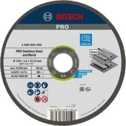Disco de corte PRO Stainless Steel and Metal 150x1,6x22,23 mm Bosch 2608603405