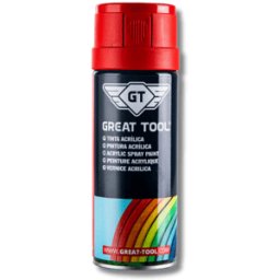 Spray de Tinta Acrílica Ral 3000 Vermelho Fogo 400ml Great Tool GTQUPI03000