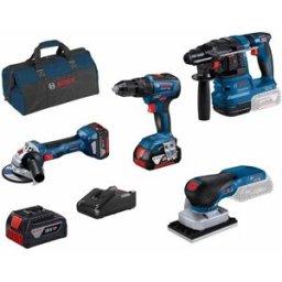 Kit 4 Máquinas GSB 18V-55 + GWS 18V-7 + GBH 18V-21 + GSS 18V-13 + 3 Baterias 18V Bosch