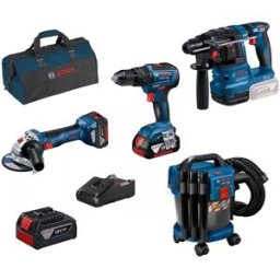 Kit 4 Máquinas GSB 18V-55 + GWS 18V-7 + GBH 18V-21 + GAS 18V-10 L + Bateria 18V Bosch