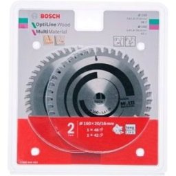 Kit 1+1 Discos Serra Circular 160mm P/ Madeira Bosch 2608644653
