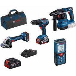 Kit 4 Máquinas GSB 18V-55 + GWS 18V-7 + GBH 18V-21 + GLM 40 + Bateria 18V Bosch