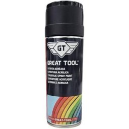 Spray de Tinta Acrílica Ral 9005 Preto Opaco 400ml Great Tool GTQUPI9005O