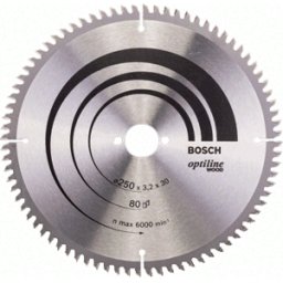 Disco de serra circular 250x30mm 80D Optiline Wood Bosch 2608640645