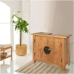 vidaxl Conjunto móveis casa de banho pinho maciço