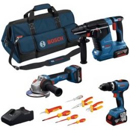 Kit 3 Máquinas GSR 18V-55 + GWS 18V-7 + GBH 18V-22 Bosch 0615A5007H