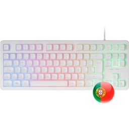 Teclado MK023 TKL FRGB Rainbow H-Mech Red Switch PT (Branco) - MARS-GAMING