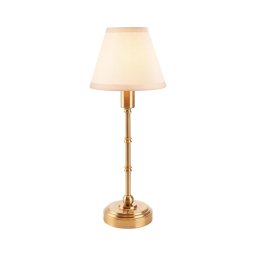 Endon 114811 - Lâmpada de mesa recarregável BURLEY LED regulável, 1,5W/5V, latão/branco