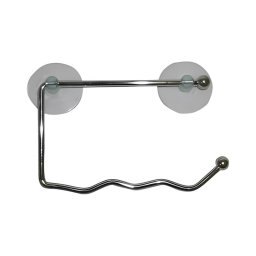 Suporte para papel higiénico com ventosas 10x17 cm cromo brilhante
