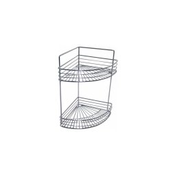 Prateleira de parede dupla para chuveiro 30,6x37,5 cm cromo brilhante