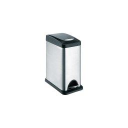Lixeira 8 l preta/inox