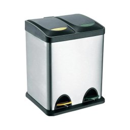 Lixeira para reciclagem 16 l preta/inox