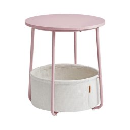 Mesa de apoio NOIRA rosa/branco