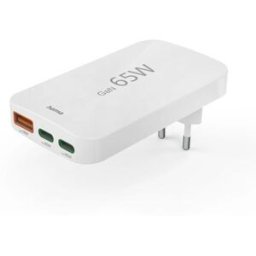 Hama Carregador GaN USB+2xUSB-C Essential Line 65W - Branco