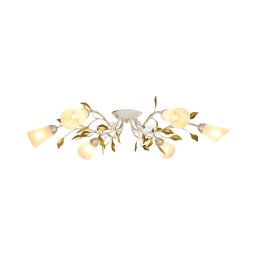 Brilagi - Candeeiro integrado FLORA 6xE14/60W/230V dourado/creme/pátina