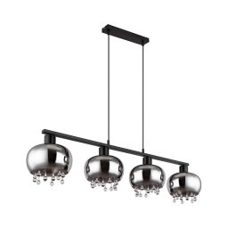 Globo 15839-4H - Candeeiro suspenso CORRY 4xE27/9W/230V preto
