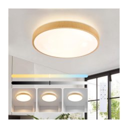 Brilagi-LED Candeeiro dimerizável GLASS POOL DOUBLE LED/48W/230V 40 cm acabamento em madeira + controlo remoto