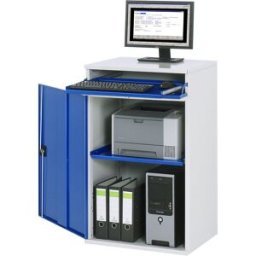 RAU Estação de trabalho para computadores , corpo do armário com 1 prateleira extraível, largura 650 mm, cinzento claro / azul genciana, Estação de trabalho para computadores, corpo do armário com 1 prateleira extraível, largura 650 mm, cinzento claro / a