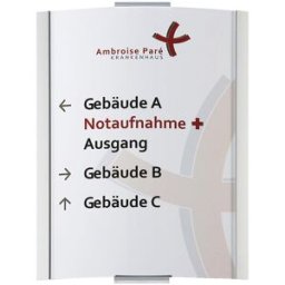 kaiserkraft Auxiliar de orientação FRANKFURT™, A3 na horizontal, AxL 297 x 440 mm, prateado, Auxiliar de orientação FRANKFURT™, A3 na horizontal, AxL 297 x 440 mm, prateado. Placa de orientação curva. Alumínio anodizado prateado. Inclui cobertura antirref