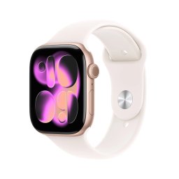 Apple Watch Series 11 GPS 46mm Alumínio Rosa Dourado c/ Bracelete Desportiva - S/M
