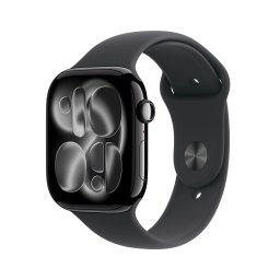 Apple Watch Series 11 GPS 46mm Alumínio Preto Brilhante c/ Bracelete Desportiva - S/M