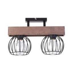 Candelabro integrado MILAN 2xE27/60W/230V madeira