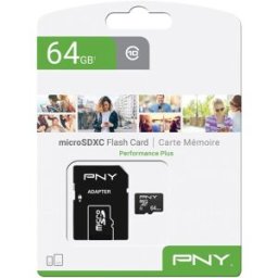 Cartão de Memória MicroSDXC 64GB (Classe 10) - PNY