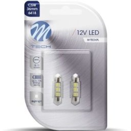 Blister 2x Lampadas LED C5W (CANBUS) 36mm Branco 6000K (3 x SMD5050) - M-TECH