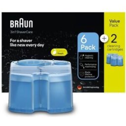 Pack 6+2x Recargas de Limpeza Clean&Renew CCR p/ Máquina de Barbear - BRAUN