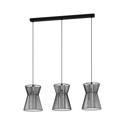 Eglo 99634 - Candelabro suspenso MASETA 3xE27/40W/230V preto