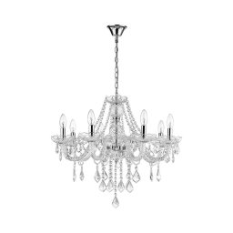 Lustre com corrente CRISTALLO 8xE14/60W/230V cromado brilhante