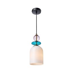 Lustre em cabo TROPEA 1xE27/15W/230V preto/roxo fumê/azul/branco