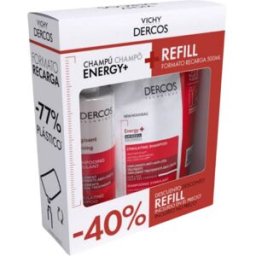 Dercos Pack Champô Energy+ Estimulante 400ml + Recarga 500ml Preço Especial