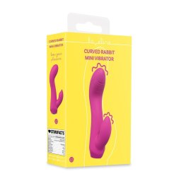 Mini Vibrador Coelho Curvo Rosa