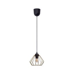 Candeeiro suspenso CEED GOLD 1xE27/60W/230V diâmetro 17,5 cm preto/dourado
