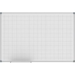 MAUL Quadro quadriculado standard, branco , quadrícula 10 x 10 / 50 x 50 mm, LxA 900 x 600 mm, Quadro quadriculado standard, branco, quadrícula 10 x 10 / 50 x 50 mm, LxA 900 x 600 mm. Superfície de trabalho robusta em chapa de aço revestida a plástico, ad