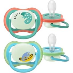 Philips Avent Ultra Air Chupeta Noturna Camaleão e Macaco 6-18m+ Brilha no Escuro