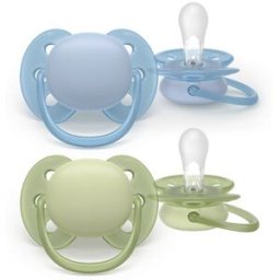 Philips Avent Ultra Soft Chupeta Azul e Verde 0-6M