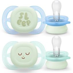 Philips Avent Ultra Start Chupeta Noturna Azul e Verde 0-2M Brilha no Escuro