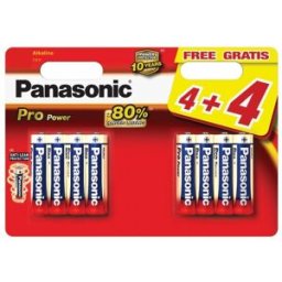 Blister 4+4 Pilhas Alcalinas 1,5V LR6 AA - PANASONIC