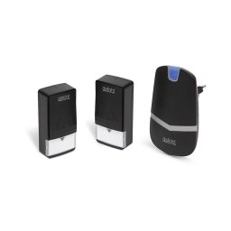Campainha de tomada sem fios 230V + 2x botão IP44 preto