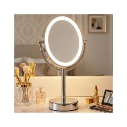 Eglo 201598 - Espelho de maquilhagem com iluminação LED LED/4W/4xAA IP65 cromado brilhante