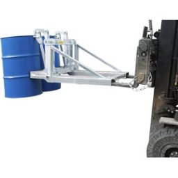 kaiserkraft Elevador de bidões com apoio largo do rebordo do bidão, para 2 bidões, galvanizado, Elevador de bidões com apoio largo do rebordo do bidão, para 2 bidões, galvanizado. Capacidade de recolha máxima: 2 bidões. Força de aperto extremamente elevad