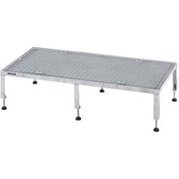 eurokraft pro Plataforma de trabalho, ajustável em altura 255 - 320 mm , com placa em grade, plataforma CxL 1210 x 610 mm, galvanizada a fogo, Plataforma de trabalho, ajustável em altura 255 - 320 mm, com placa em grade, plataforma CxL 1210 x 610 mm, galv