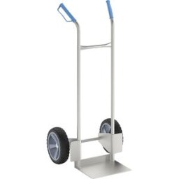 eurokraft basic Carro para sacos em aço inoxidável , com pneus em poliuretano, capacidade de carga 150 kg, Carro para sacos em aço inoxidável, com pneus em poliuretano, capacidade de carga 150 kg. Inoxidáveis e higiénicos. Chapas de proteção práticas. Rod